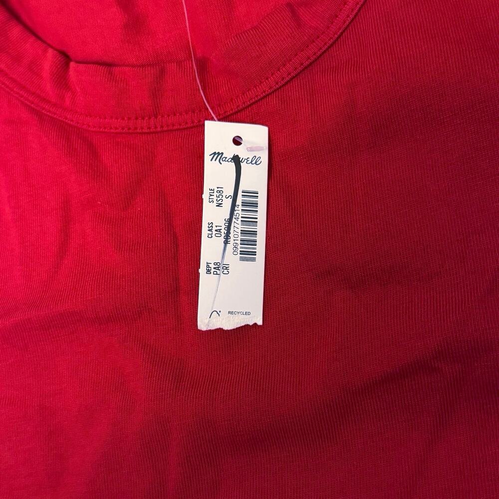 NWT Madewell The Perfect Crewneck Tee in Allday Jersey Red Size S - Picture 4 of 5